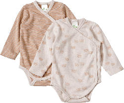 ALANA Wickelbodys mit Bären-Muster, beige + braun, Gr. 50/56