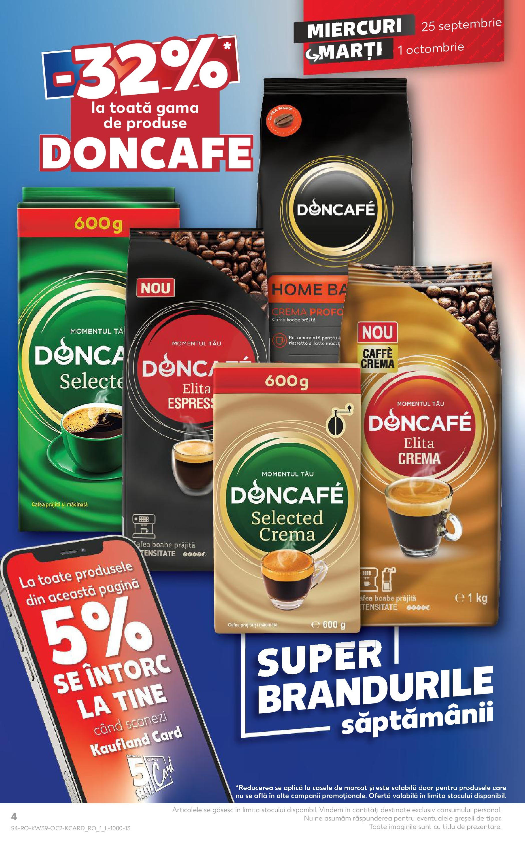 Catalog Kaufland - Sibiu 25.09.2024 - Revista si Oferta | Pagină: 4 | Produse: Cremă, Cafea