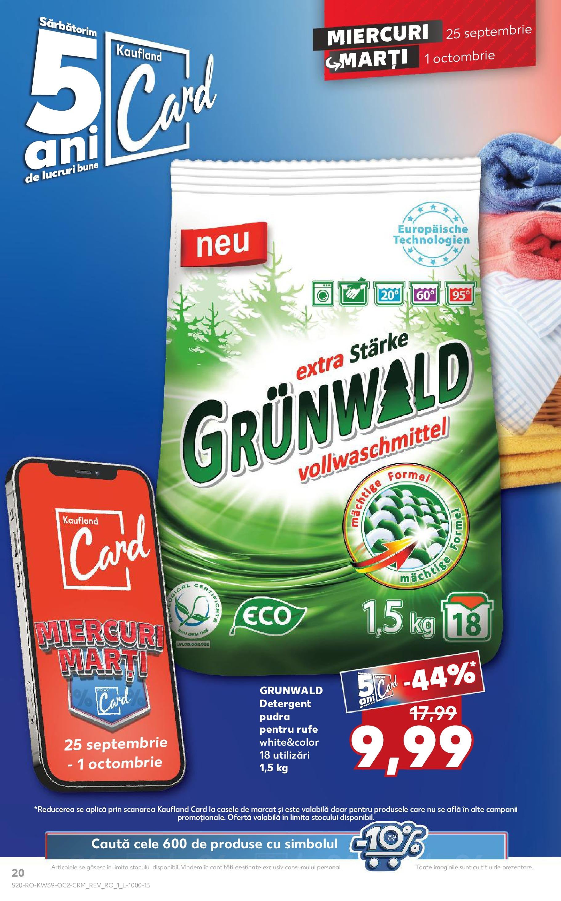 Catalog Kaufland - Bucureşti 25.09.2024 - Revista si Oferta | Pagină: 20 | Produse: Pudră, Detergent