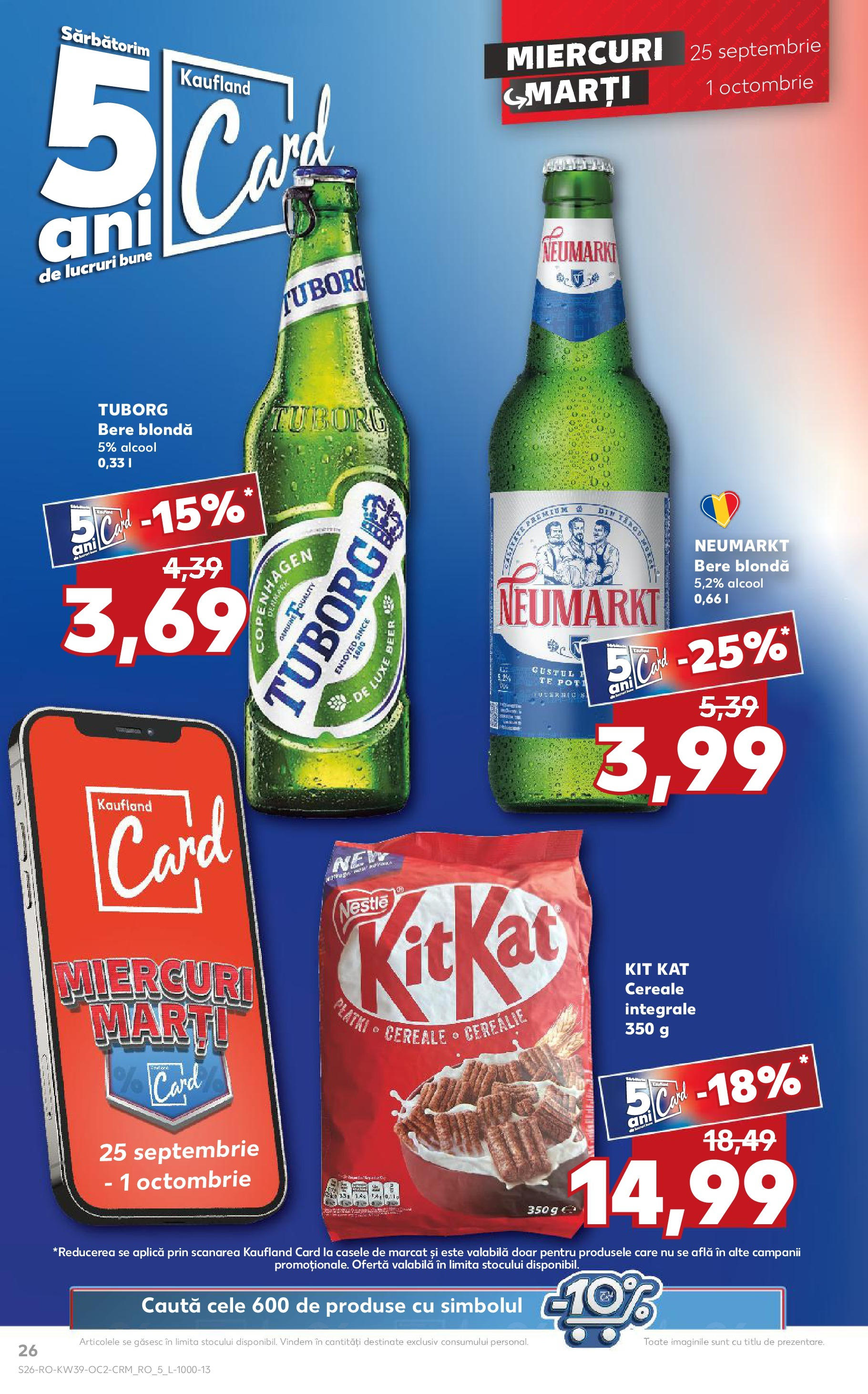 Catalog Kaufland - Bucureşti 25.09.2024 - Revista si Oferta | Pagină: 26 | Produse: Bere, Cereale