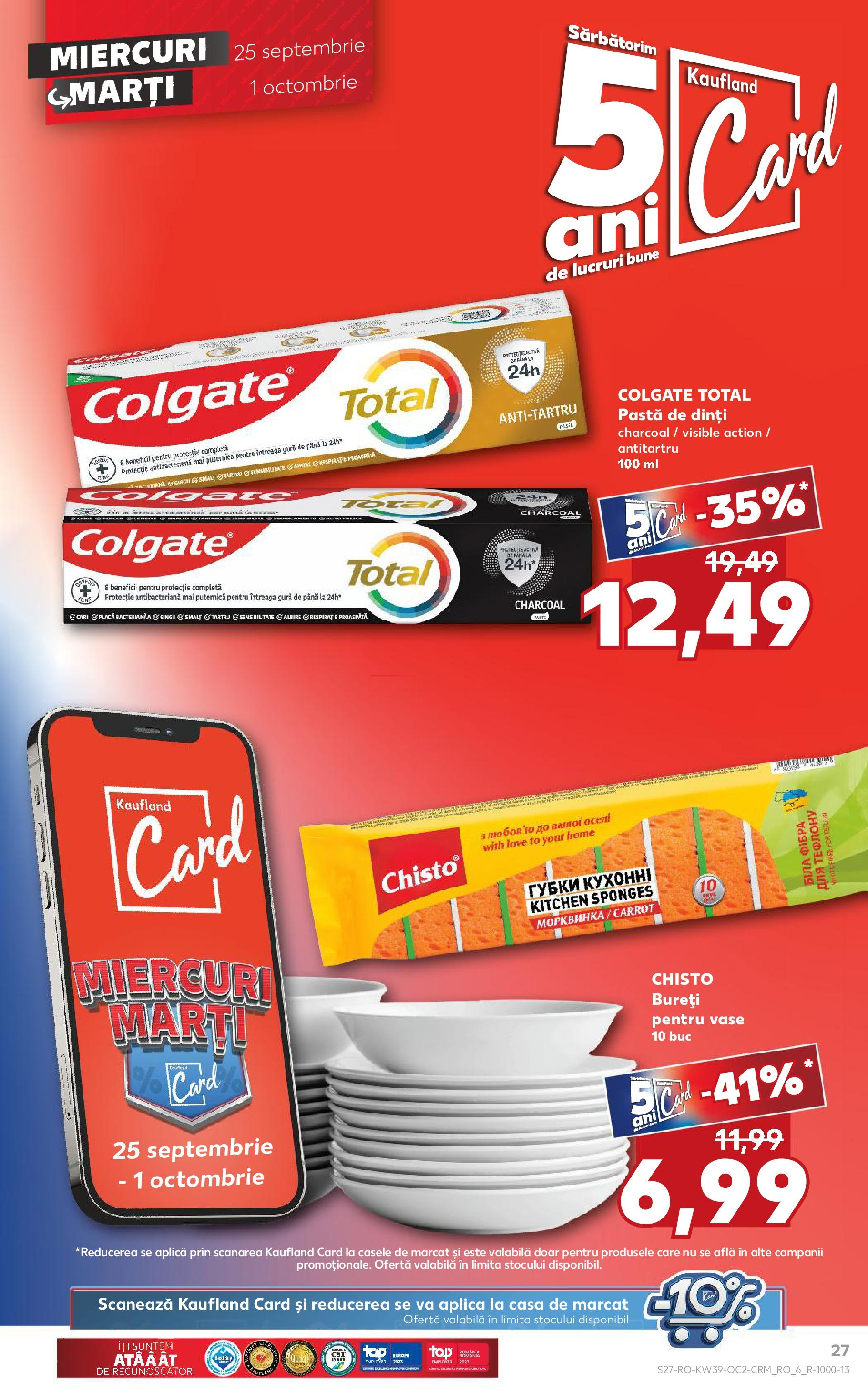 Catalog Kaufland - Bucureşti 25.09.2024 - Revista si Oferta | Pagină: 27 | Produse: Pastă de dinți, Paste