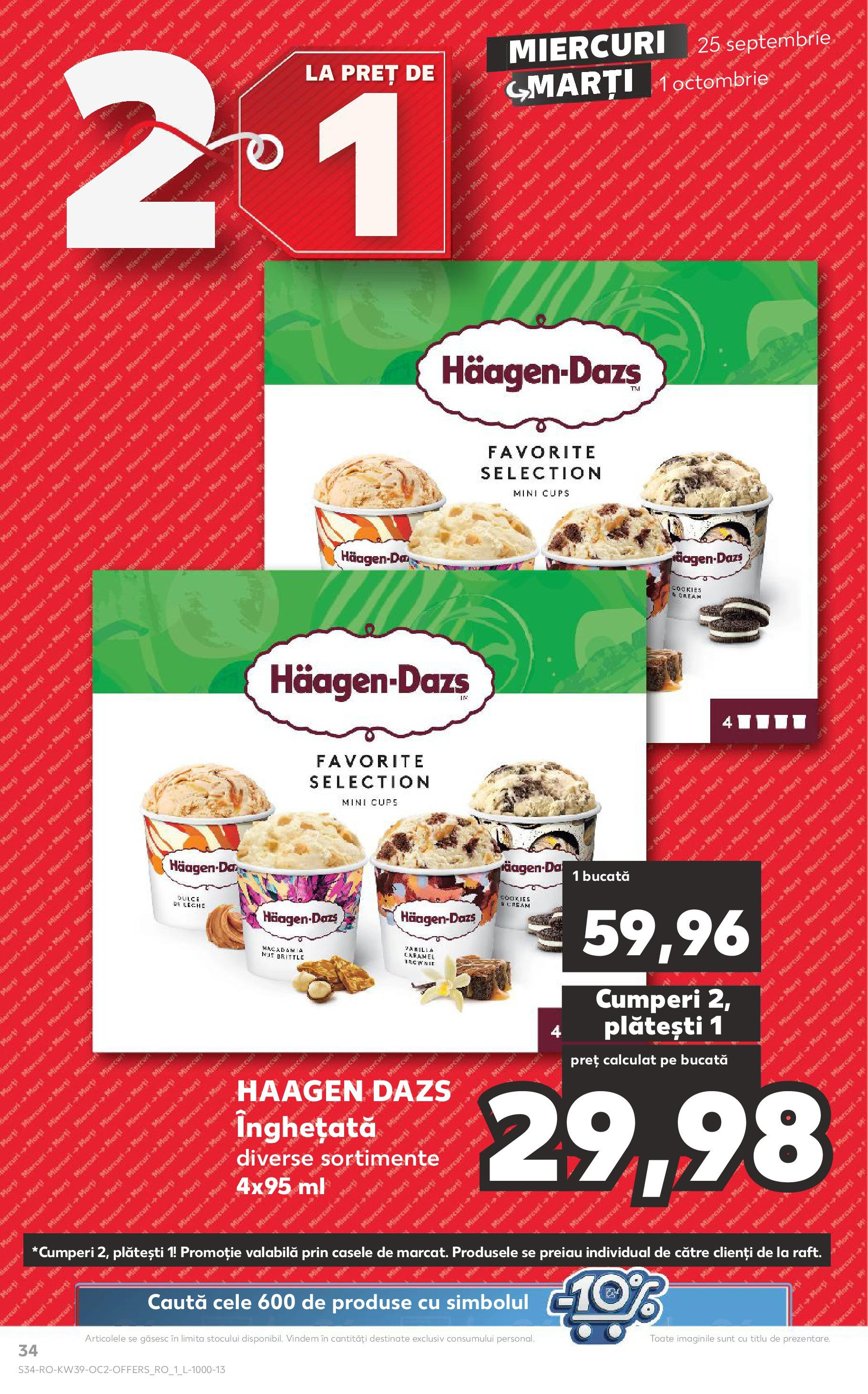 Catalog Kaufland - Sibiu 25.09.2024 - Revista si Oferta | Pagină: 34 | Produse: Înghețată