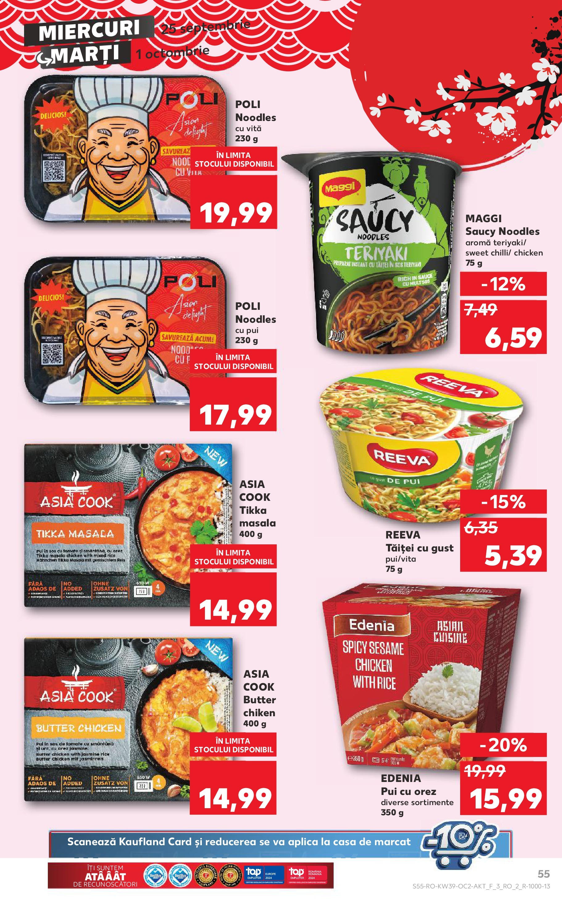 Catalog Kaufland - Bucureşti 25.09.2024 - Revista si Oferta | Pagină: 55 | Produse: Masă, Orez, Noodles, Sos