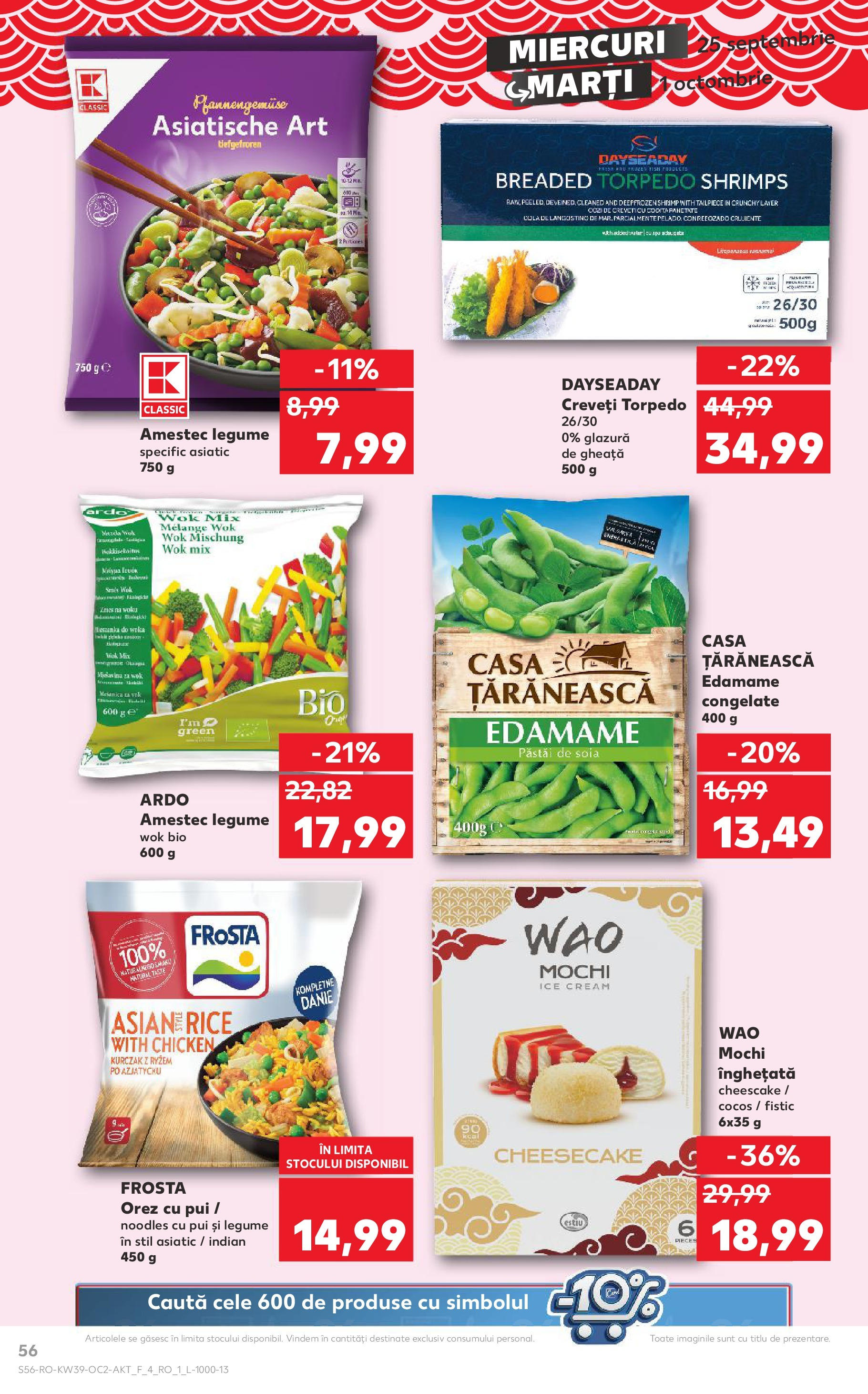 Catalog Kaufland - Bucureşti 25.09.2024 - Revista si Oferta | Pagină: 56 | Produse: Orez, Noodles, Înghețată, Legume