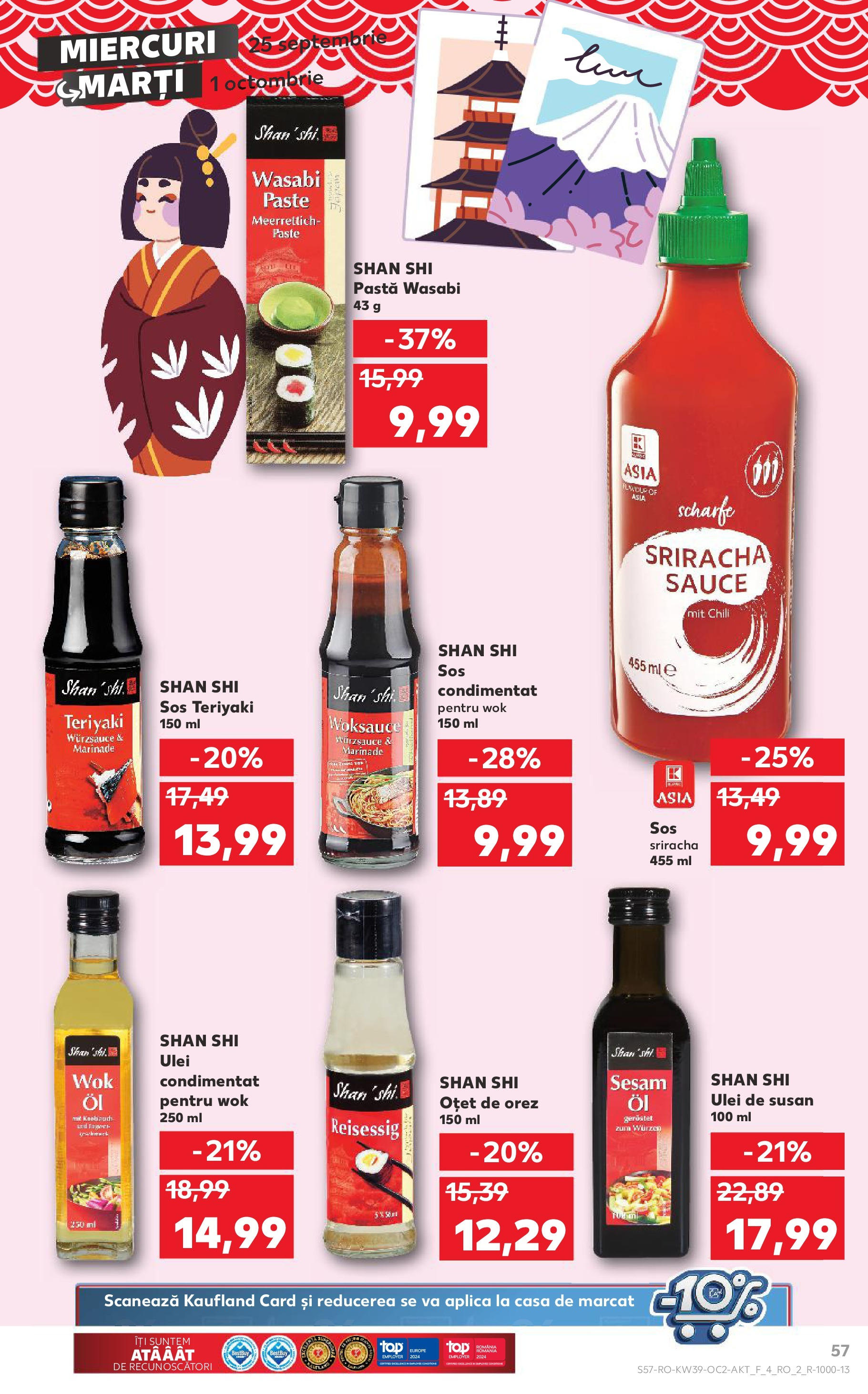 Catalog Kaufland - Bucureşti 25.09.2024 - Revista si Oferta | Pagină: 57 | Produse: Top, Oțet, Paste, Sos