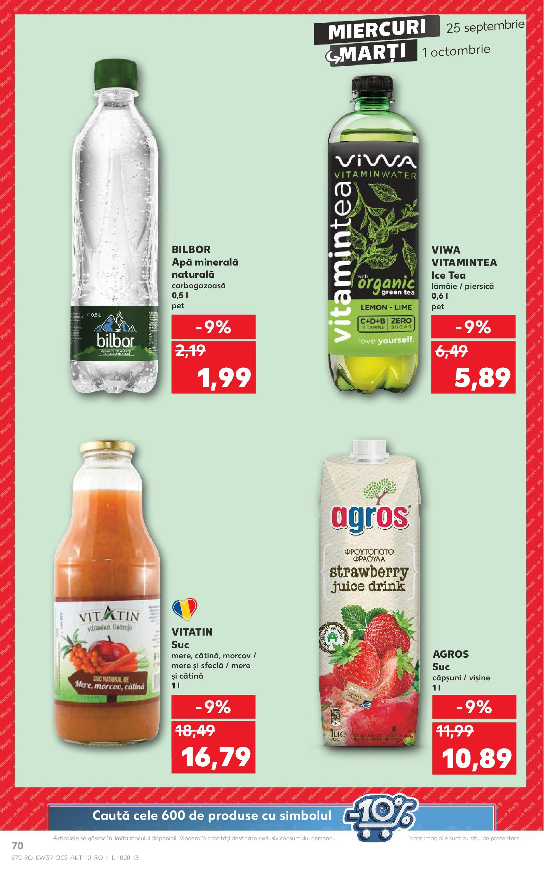 Catalog Kaufland - Bucureşti 25.09.2024 - Revista si Oferta | Pagină: 70 | Produse: Suc, Mere, Căpșuni, Apă