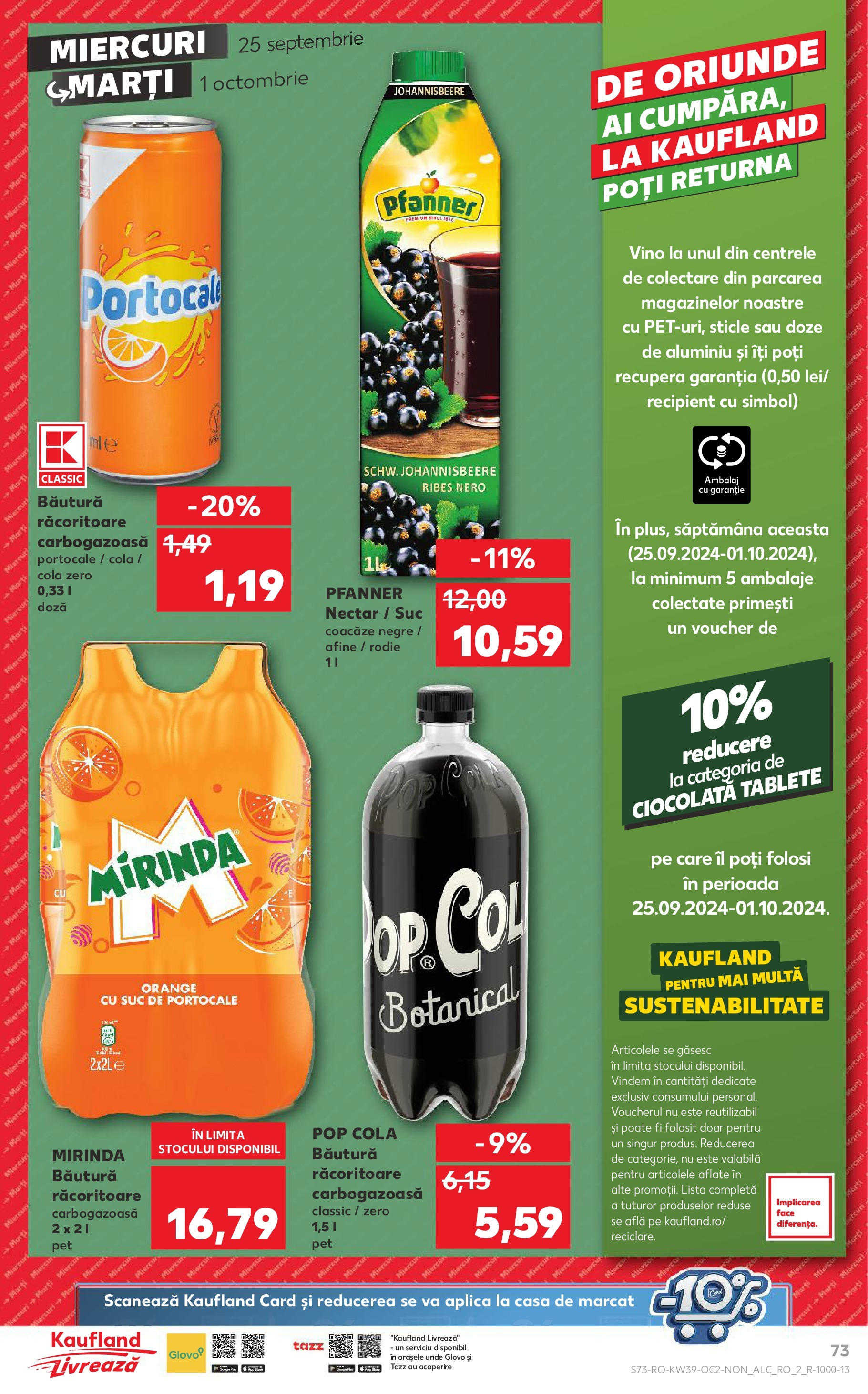 Catalog Kaufland - Bucureşti 25.09.2024 - Revista si Oferta | Pagină: 73 | Produse: Afine, Ciocolată, Suc, Portocale