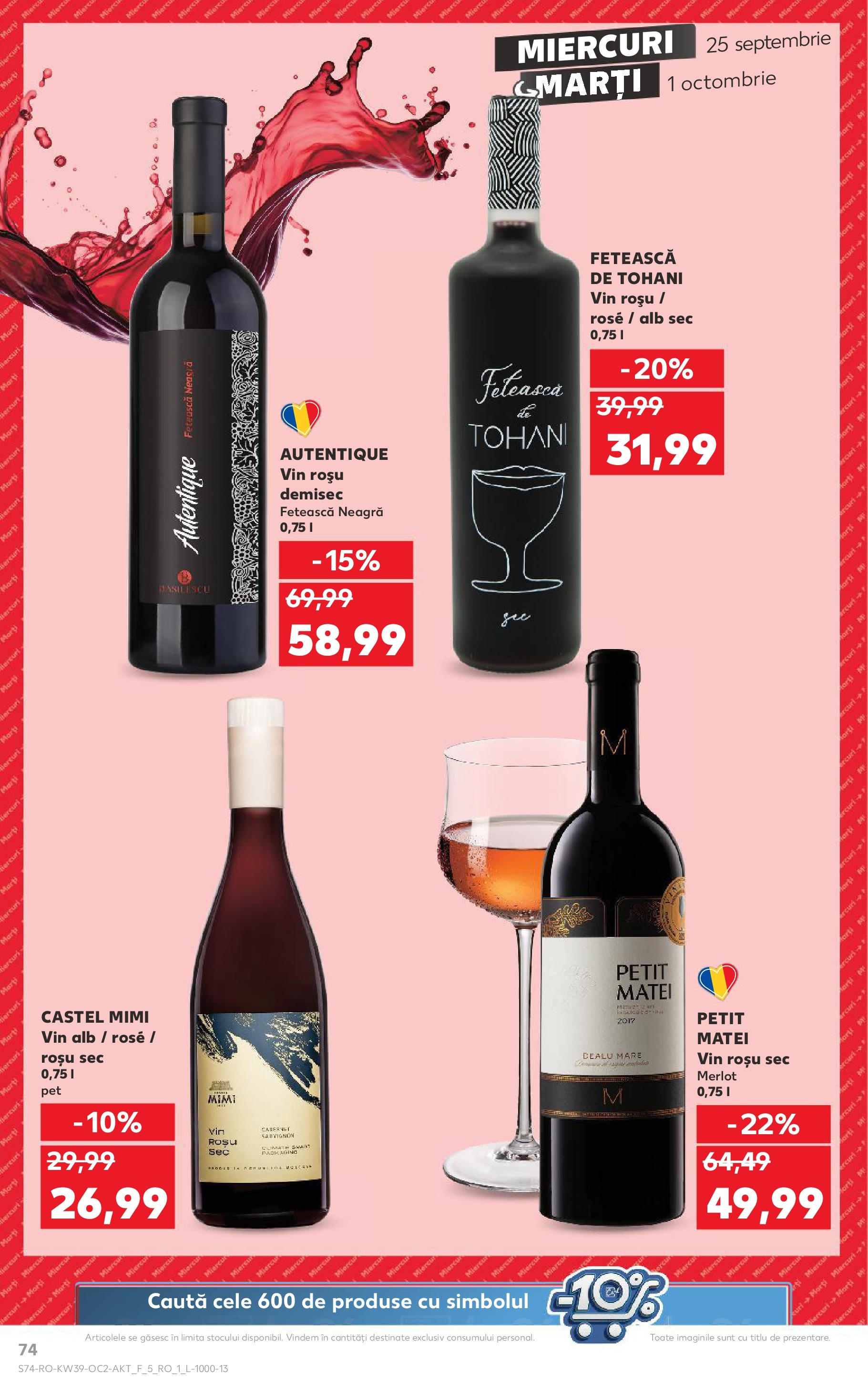 Catalog Kaufland - Sibiu 25.09.2024 - Revista si Oferta | Pagină: 74 | Produse: Vin