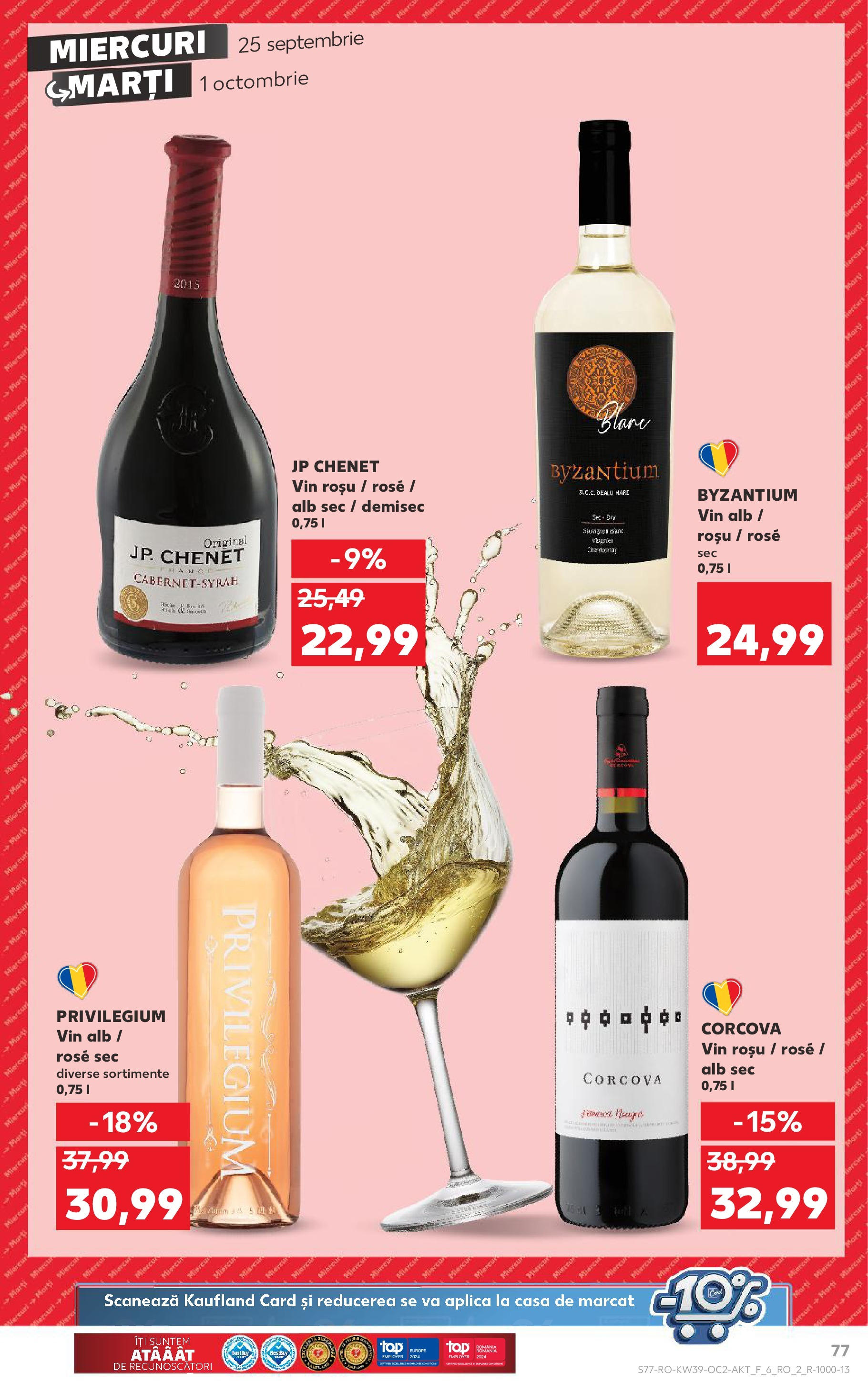 Catalog Kaufland - Bucureşti 25.09.2024 - Revista si Oferta | Pagină: 77 | Produse: Vin