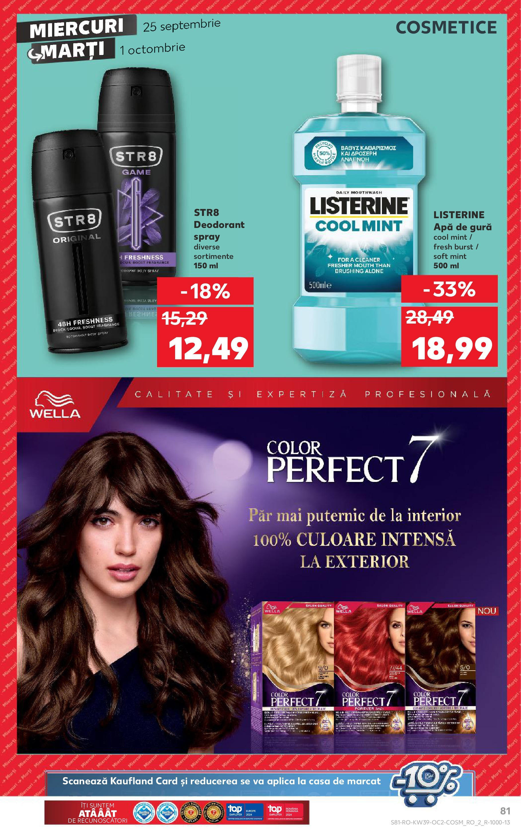 Catalog Kaufland - Bucureşti 25.09.2024 - Revista si Oferta | Pagină: 81 | Produse: Deodorant, Apă de gură, Apă