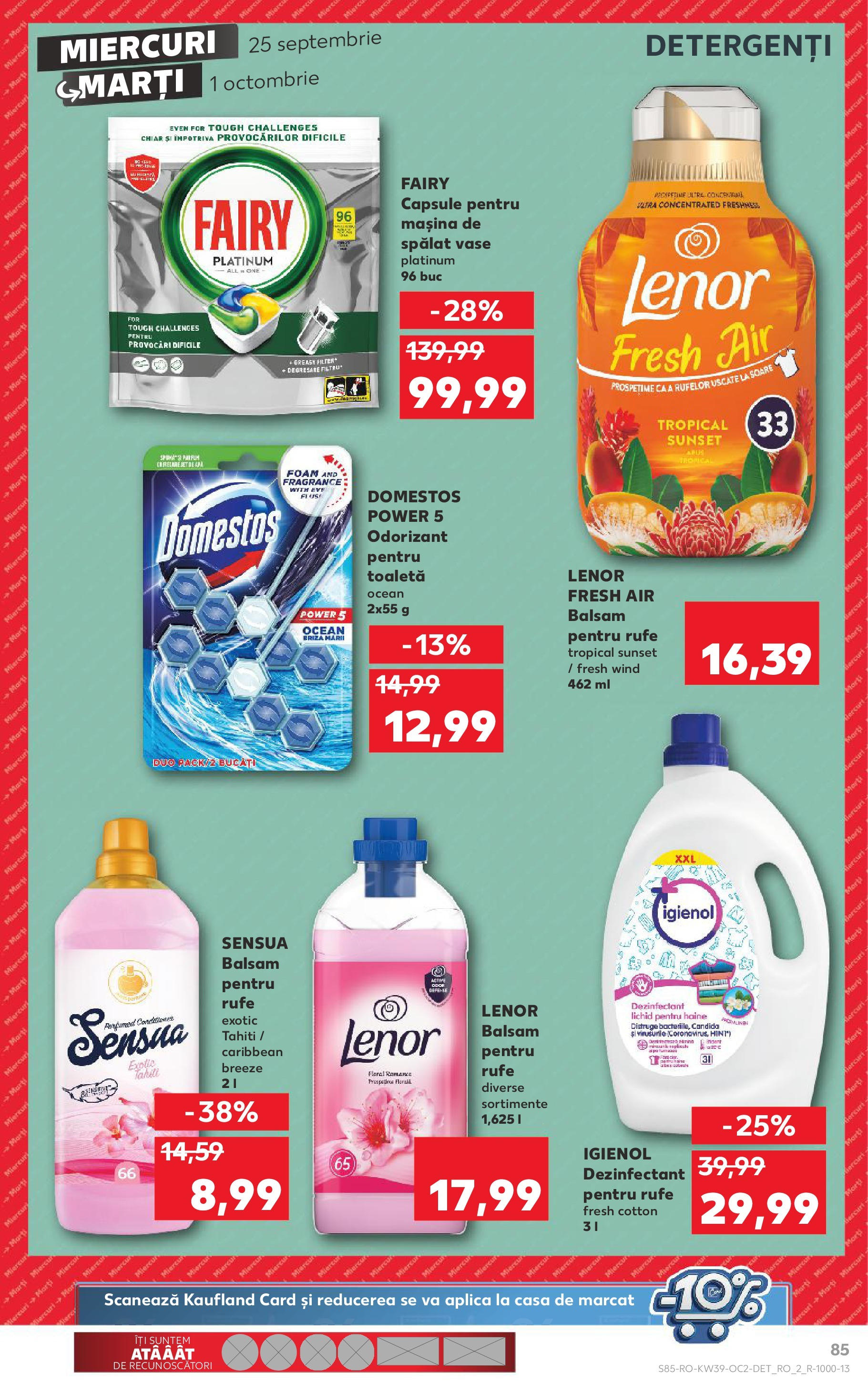 Catalog Kaufland - Bucureşti 25.09.2024 - Revista si Oferta | Pagină: 85 | Produse: Toaletă, Parfum, Balsam, Haine