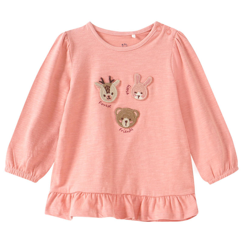 Baby Langarmshirt mit Tier-Applikationen