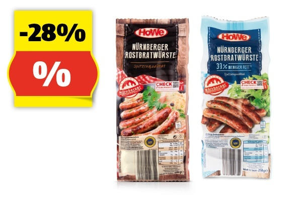 NÜRNBERGER ROSTBRATWÜRSTE, 300 g/250 g