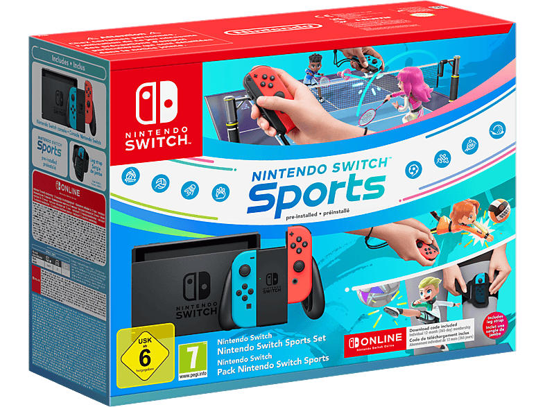 Nintendo Switch™-Konsole (neon-blau/neon-rot) - Switch Sports-Set + Online 12-monatige (365-tägige) Einzelmitgliedschaft; Nintendo Switch----Spielekonsole