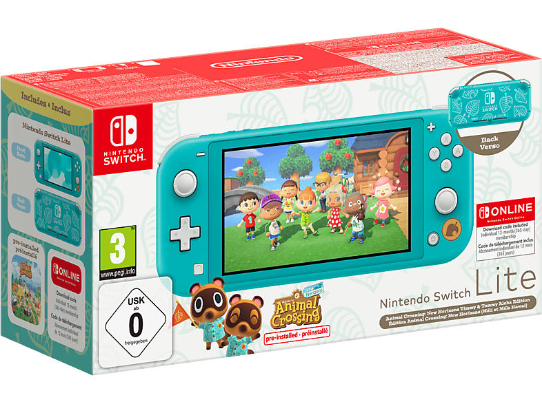 Nintendo Switch™ Lite Animal Crossing: New Horizons - Nepp-und-Schlepp-Edition + Switch Online 12-monatige (365-tägige) Einzelmitgliedschaft; Nintendo Switch Lite----Spielekonsole