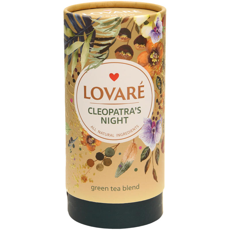 Lovare-Cleopatra´S Night - Aromatisierter Grüner Tee mit Früchten und Blütenblättern mit Himbeergeschmack, lose.