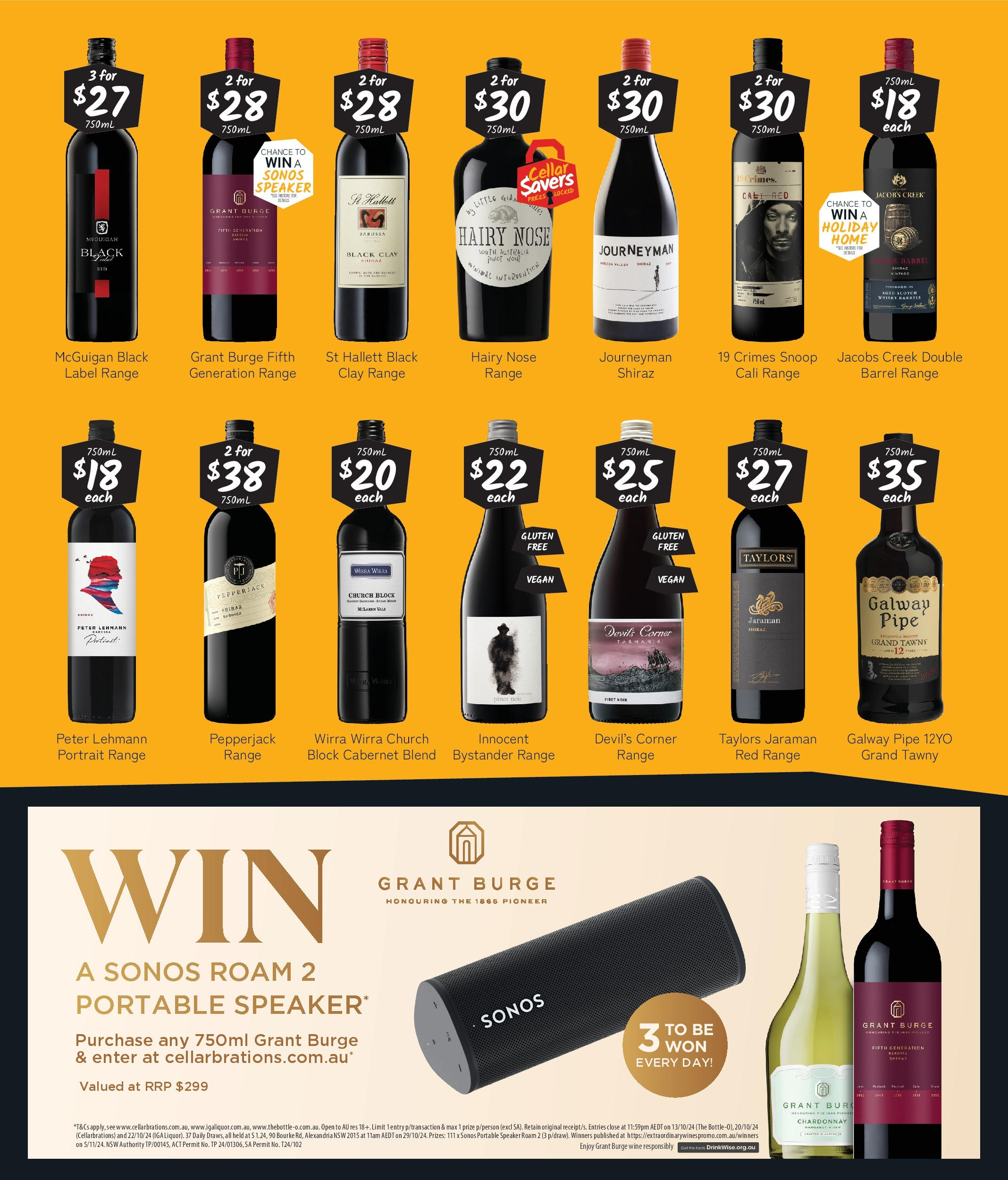 Cellarbrations Catalogue NSW/ACT - 23/09/2024 > weekly / monthly specials | Page: 7 | Products: Wine, Clay, Speaker, Portable