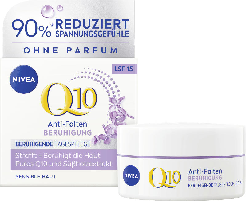 NIVEA Anti Falten Gesichtscreme Q10 Bruhigung LSF 15