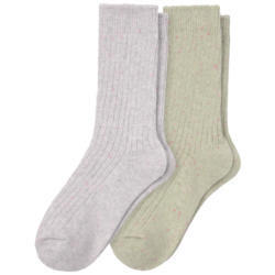 2 Paar Damen Socken mit Rippstruktur