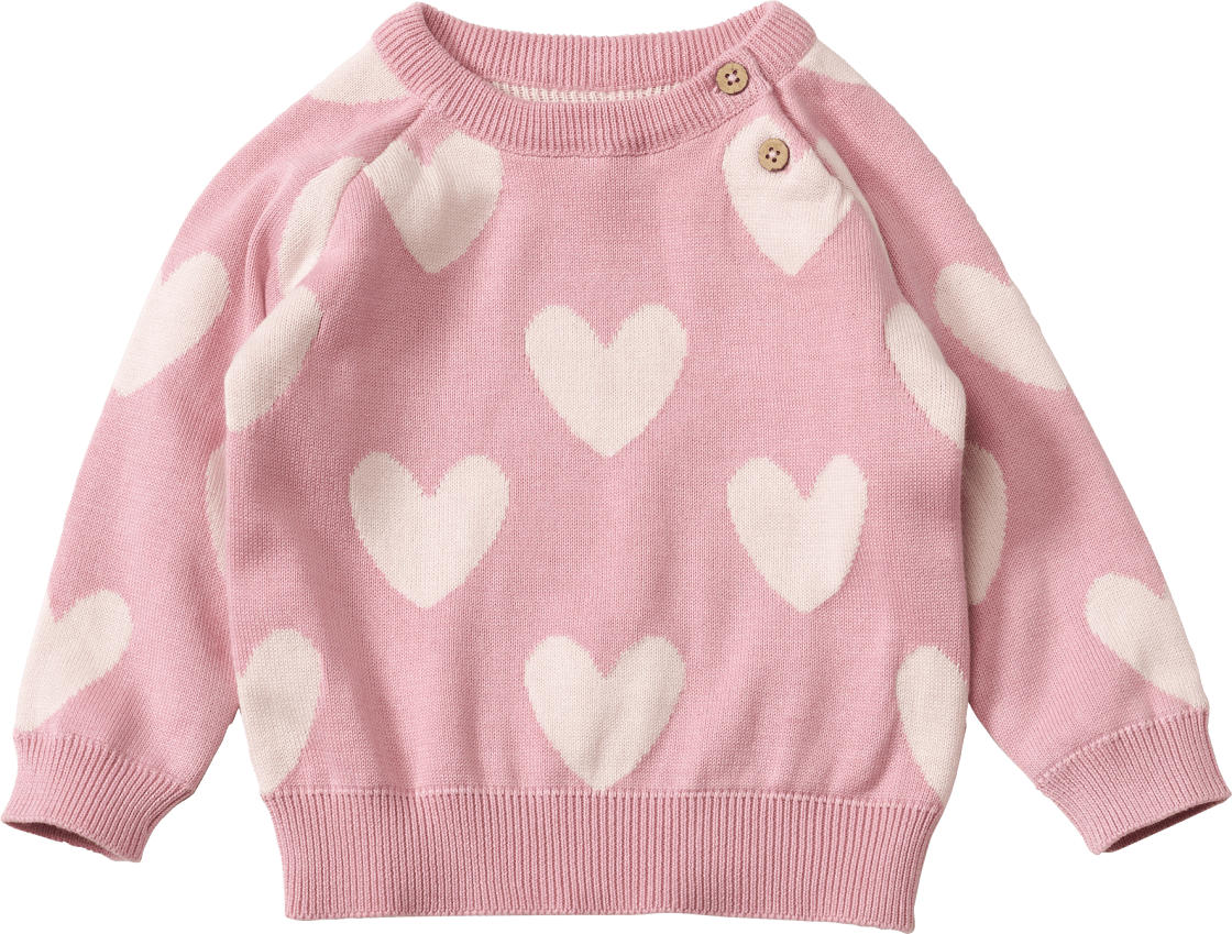 ALANA Pullover aus Strick mit Herz-Muster, rosa, Gr. 74