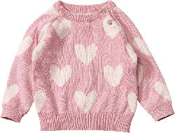 ALANA Pullover aus Strick mit Herz-Muster, rosa, Gr. 74