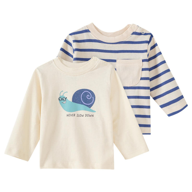 2 Newborn Langarmshirts aus Bio-Baumwolle (Nur online)