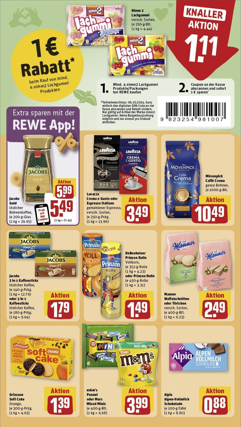 Rewe - Berlin / Pankow, Neumannstraße 13 (ab 30.09.2024) zum Blättern » Angebote | Seite: 23 | Produkte: Lavazza, Schokolade, M&M's, Mars