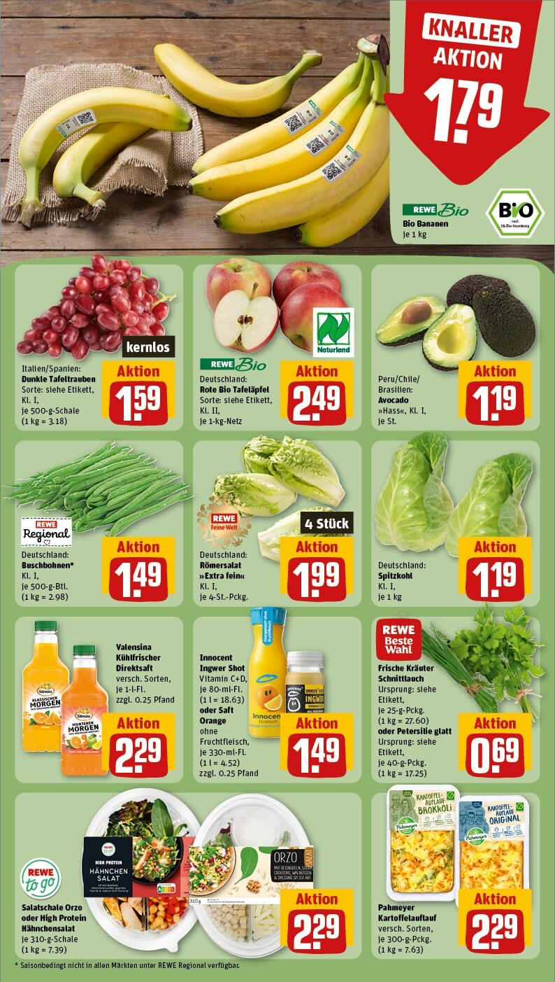 Rewe - Hildesheim / Himmelsthür, Schleitweg/ Runde Wiese 4 (ab 30.09.2024) zum Blättern » Angebote | Seite: 10 | Produkte: Bananen, Avocado, Brokkoli, Petersilie