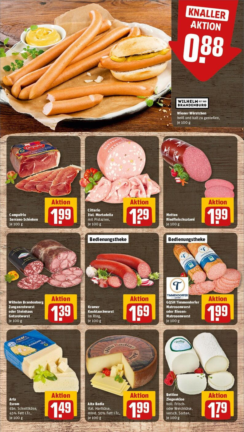 Rewe - Hildesheim / Himmelsthür, Schleitweg/ Runde Wiese 4 (ab 30.09.2024) zum Blättern » Angebote | Seite: 13 | Produkte: Wiener wurstchen, Ziegenkäse