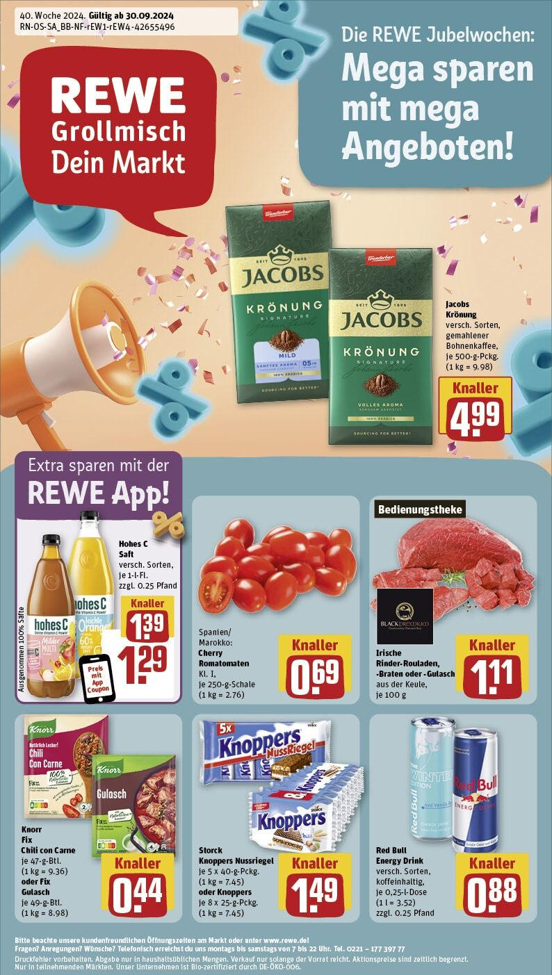 REWE Prospekt ab 30.09.2024 nächste Woche - Quedlinburg, Harzweg 23