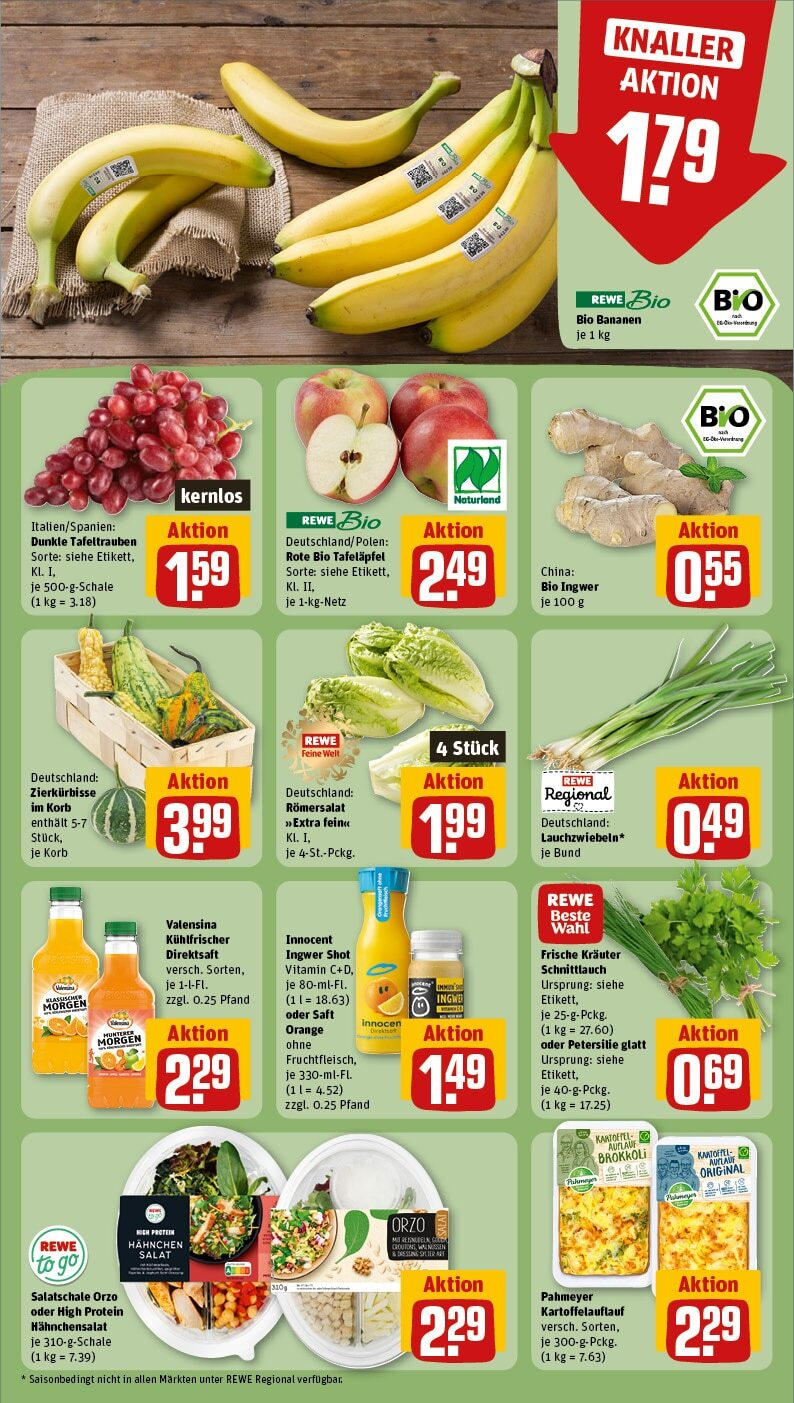 Rewe - Berlin / Pankow, Neumannstraße 13 (ab 30.09.2024) zum Blättern » Angebote | Seite: 10 | Produkte: Valensina, Petersilie, Saft, Salat