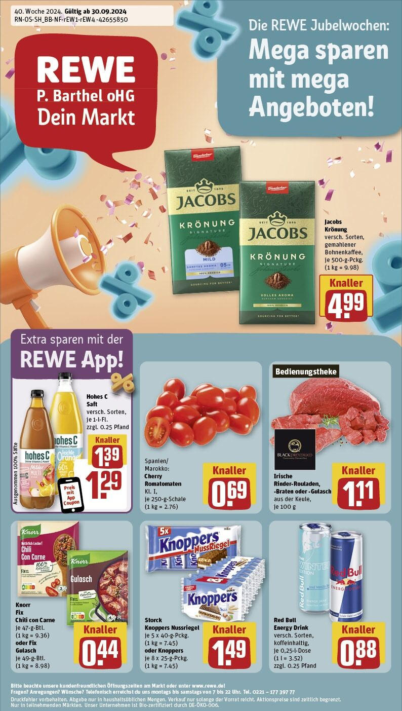 REWE Prospekt ab 30.09.2024 nächste Woche - Leipzig / Zentrum-Südost, Tarostraße 2