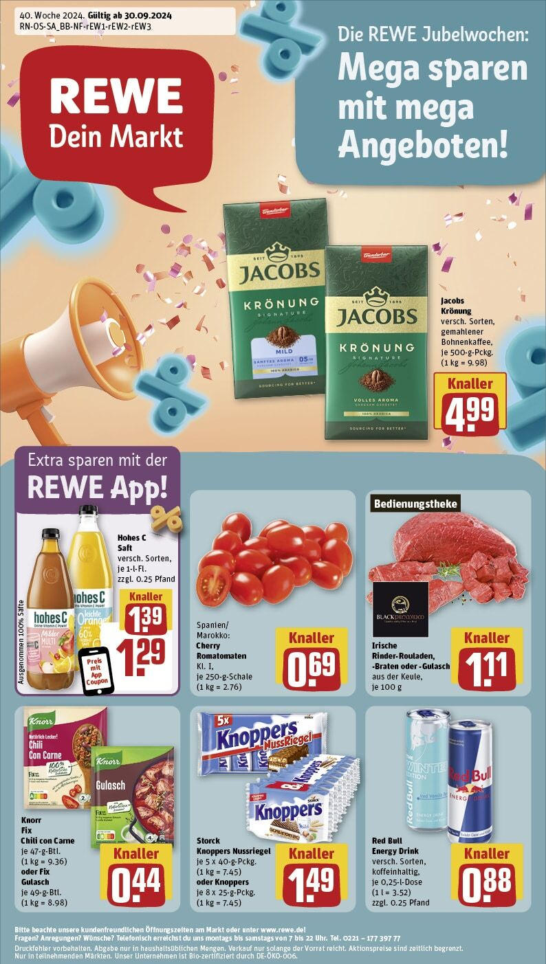 REWE Prospekt ab 30.09.2024 nächste Woche - Weißenfels, Am Marktwege 2