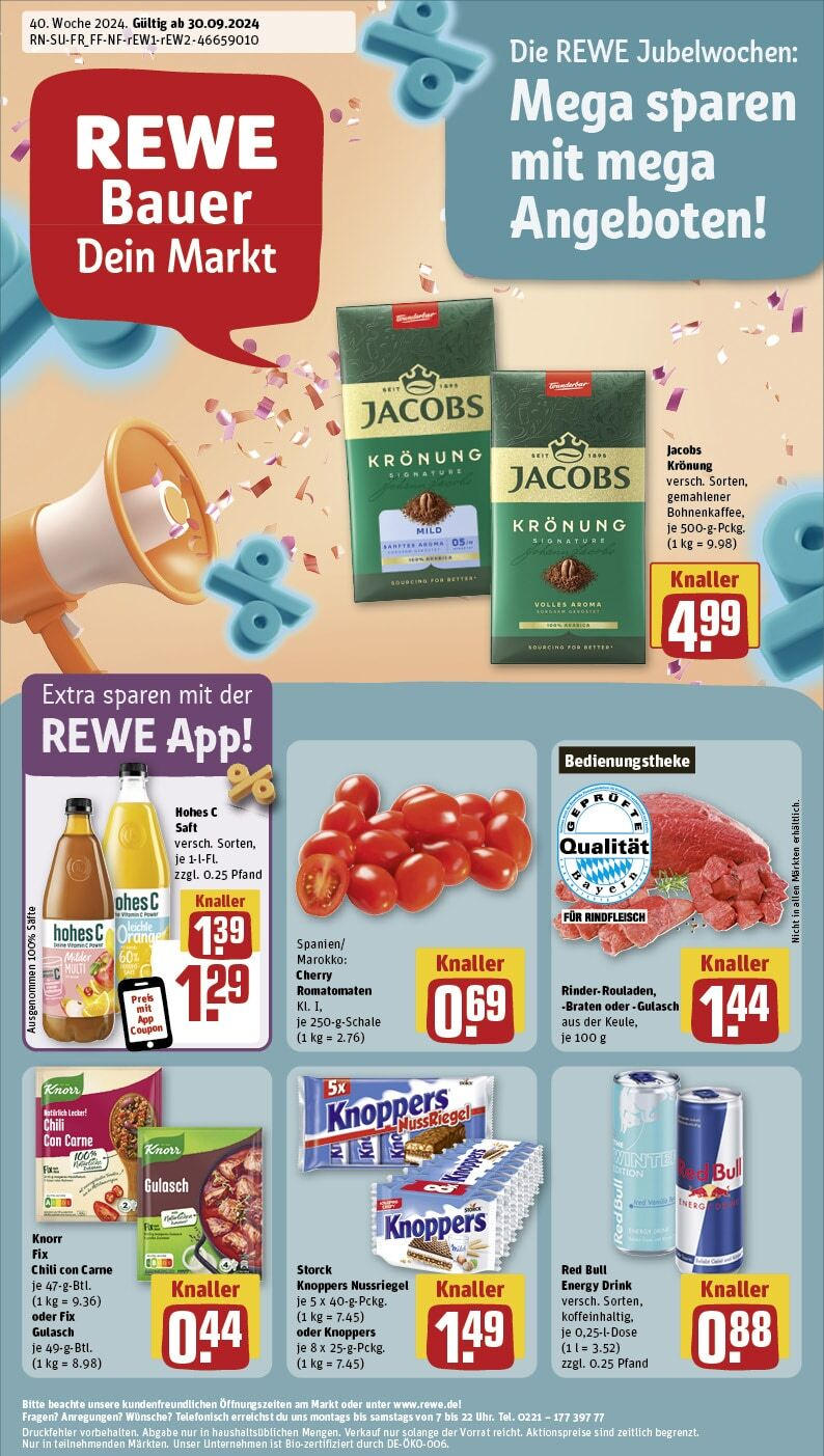 REWE Prospekt ab 30.09.2024 nächste Woche - Untersiemau, Hutstraße 1