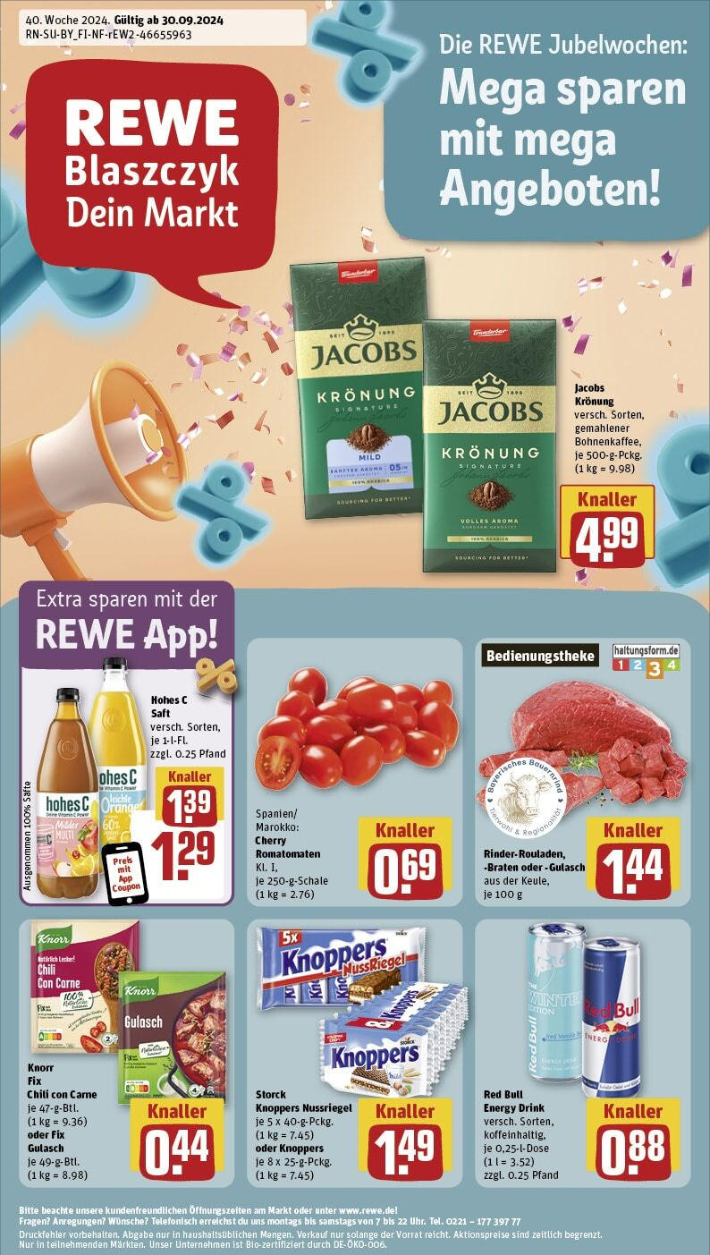 REWE Prospekt ab 30.09.2024 nächste Woche - Obertraubling, Edekastraße 4