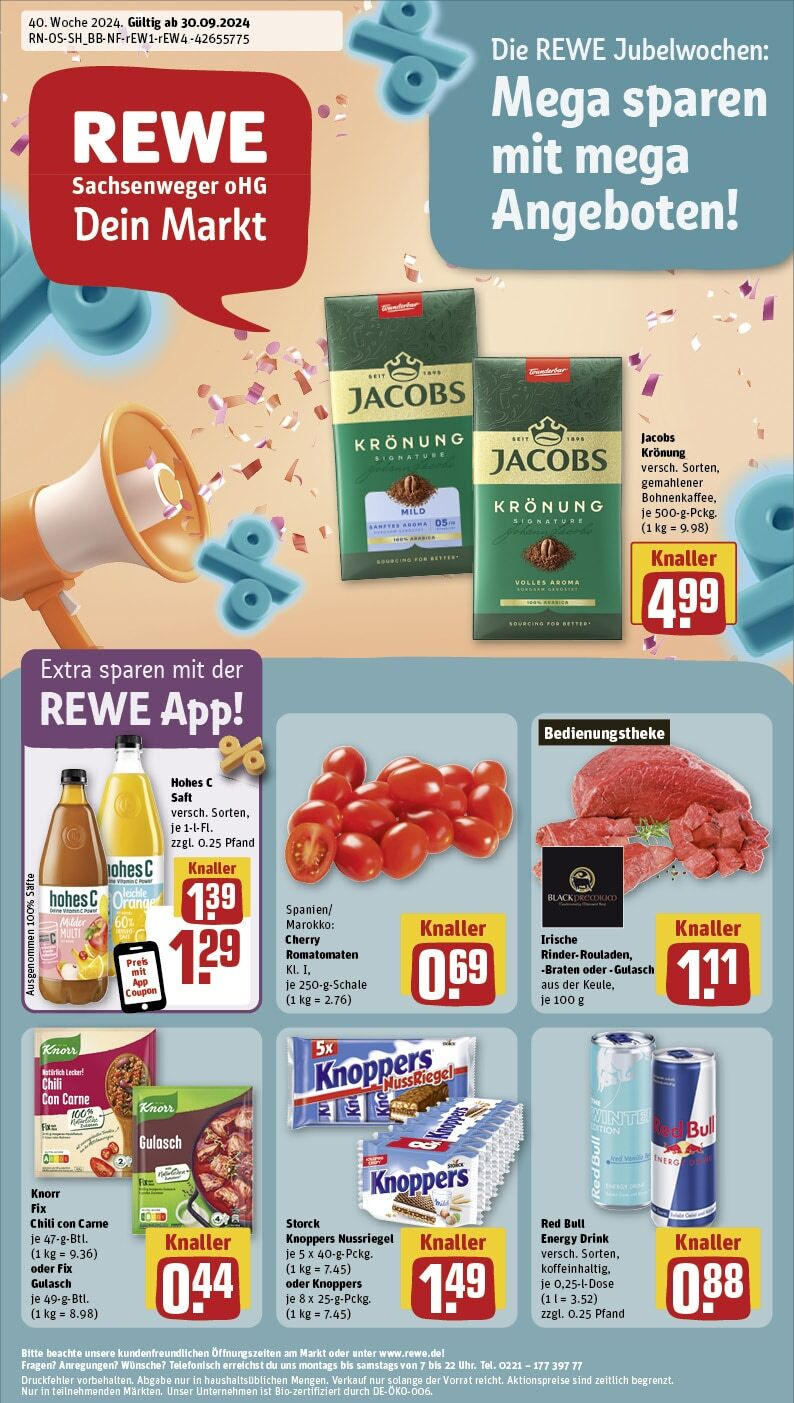 REWE Prospekt ab 30.09.2024 nächste Woche - Leipzig / Stötteritz, Holzhäuserstraße 110