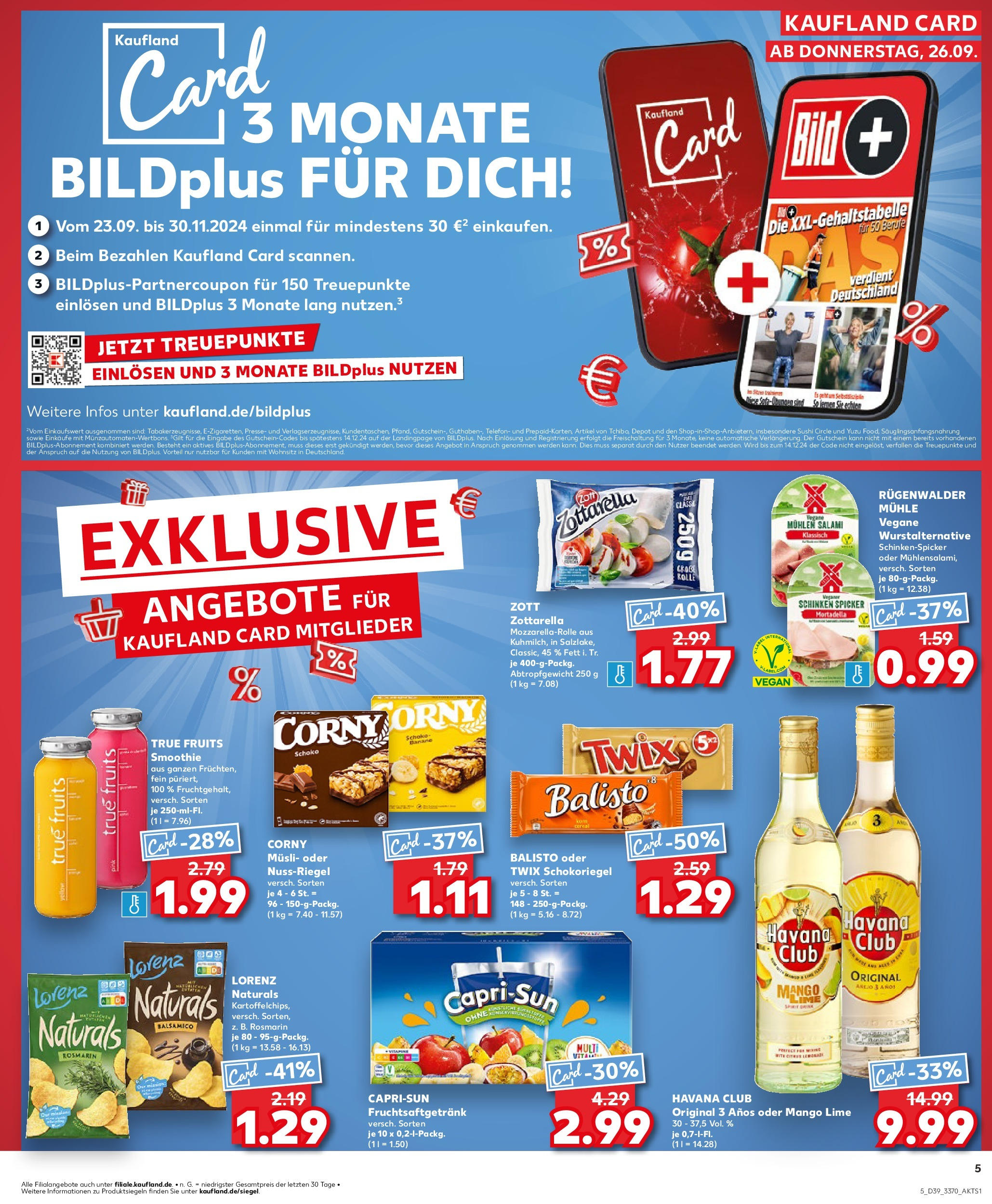 Kaufland Prospekt 	 (ab 26.09.2024) » Angebote Online zum Blättern | Seite: 5 | Produkte: Havana club, Mühle, Twix, Mango