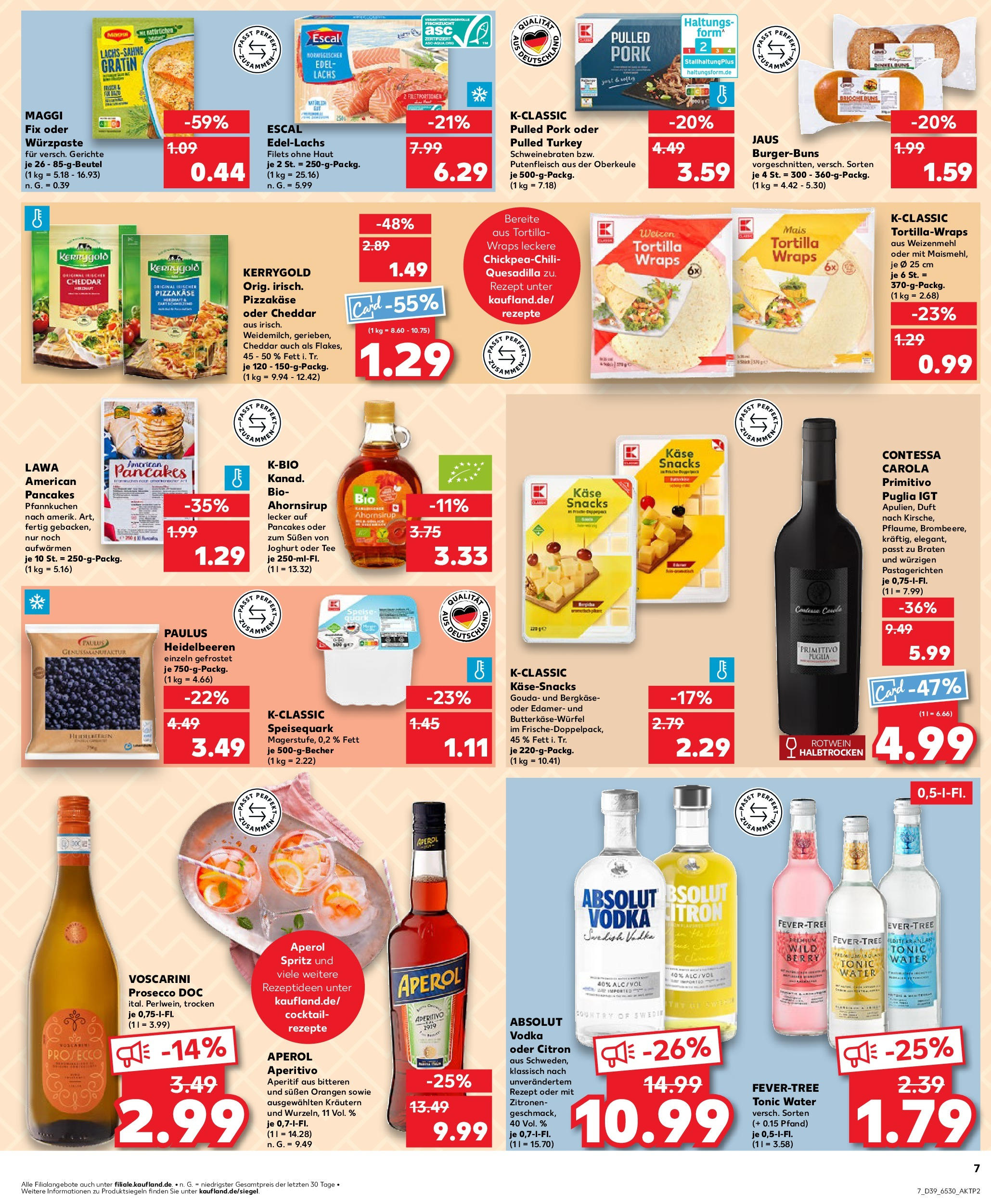 Kaufland Prospekt 	 (ab 26.09.2024) » Angebote Online zum Blättern | Seite: 7 | Produkte: Maggi, Joghurt, Heidelbeeren, Vodka