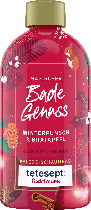 tetesept Schaumbad Badeträume Magischer Badegenuss, Winterpunsch & Bratapfel