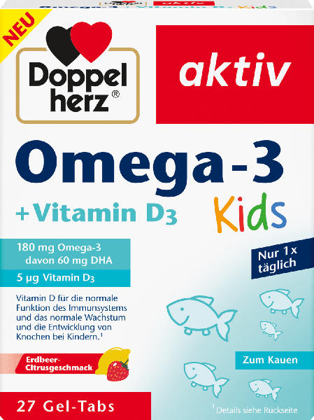 Doppelherz Omega-3 + Vitamin D3 Kids Kautabletten 27 St