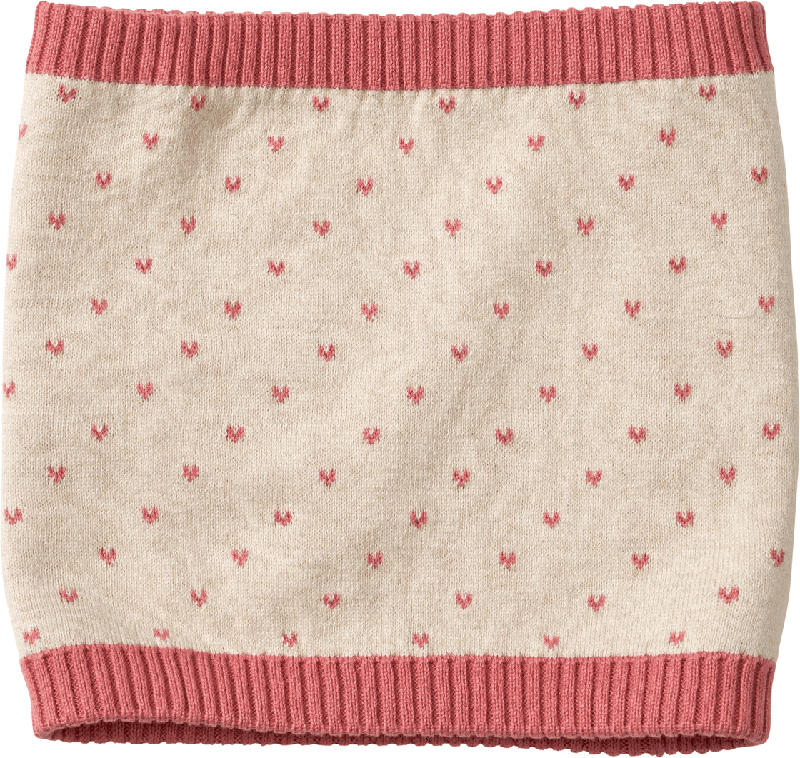 ALANA Loop Schal mit Herz-Muster, rosa & beige