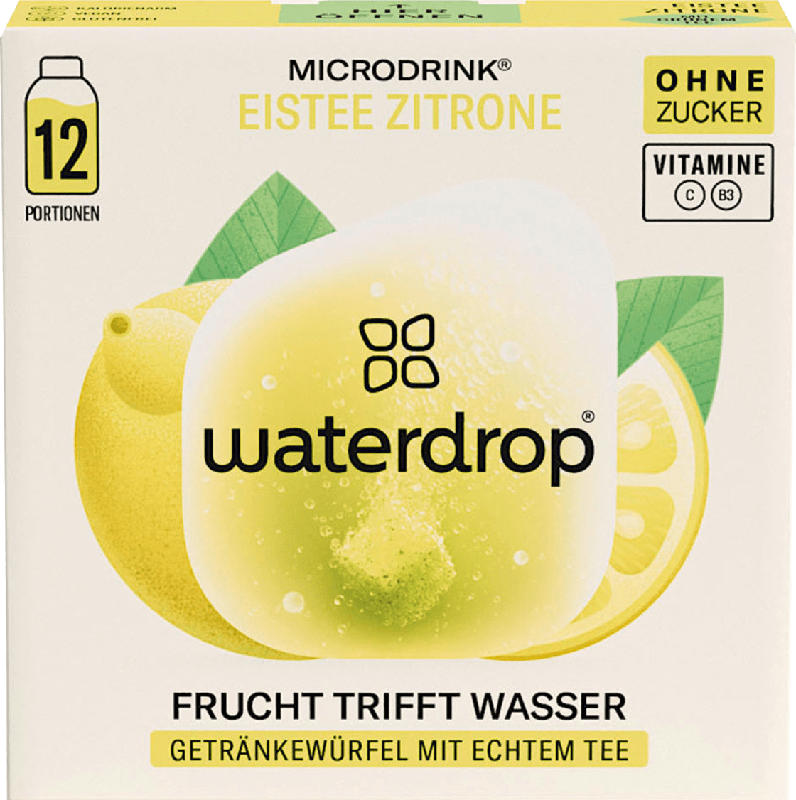 waterdrop Getränkewürfel Microdrink Eistee Zitrone (12 Stück)