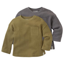 2 Baby Langarmshirts aus Waffel-Piqué (Nur online)