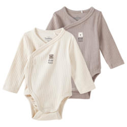 2 Newborn Wickelbodys mit Brustmotiv