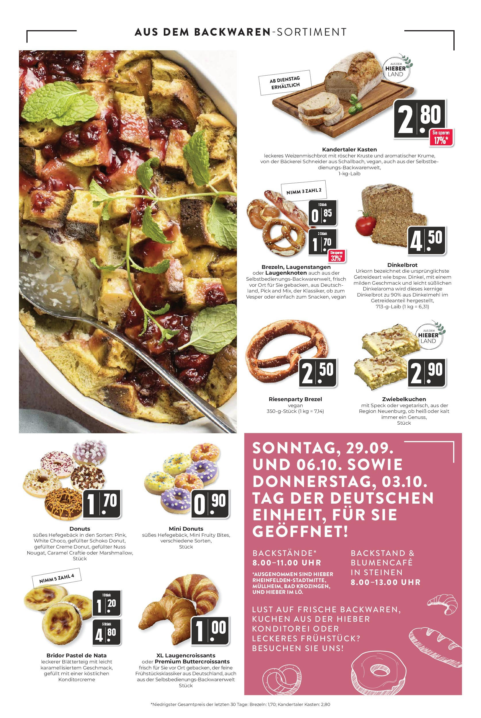 Edeka - Schliengen, Gutedelstraße 4 (ab 30.09.2024) » Angebote Online | Seite: 6 | Produkte: Bäckerei, Donuts, Kuchen, Uhr