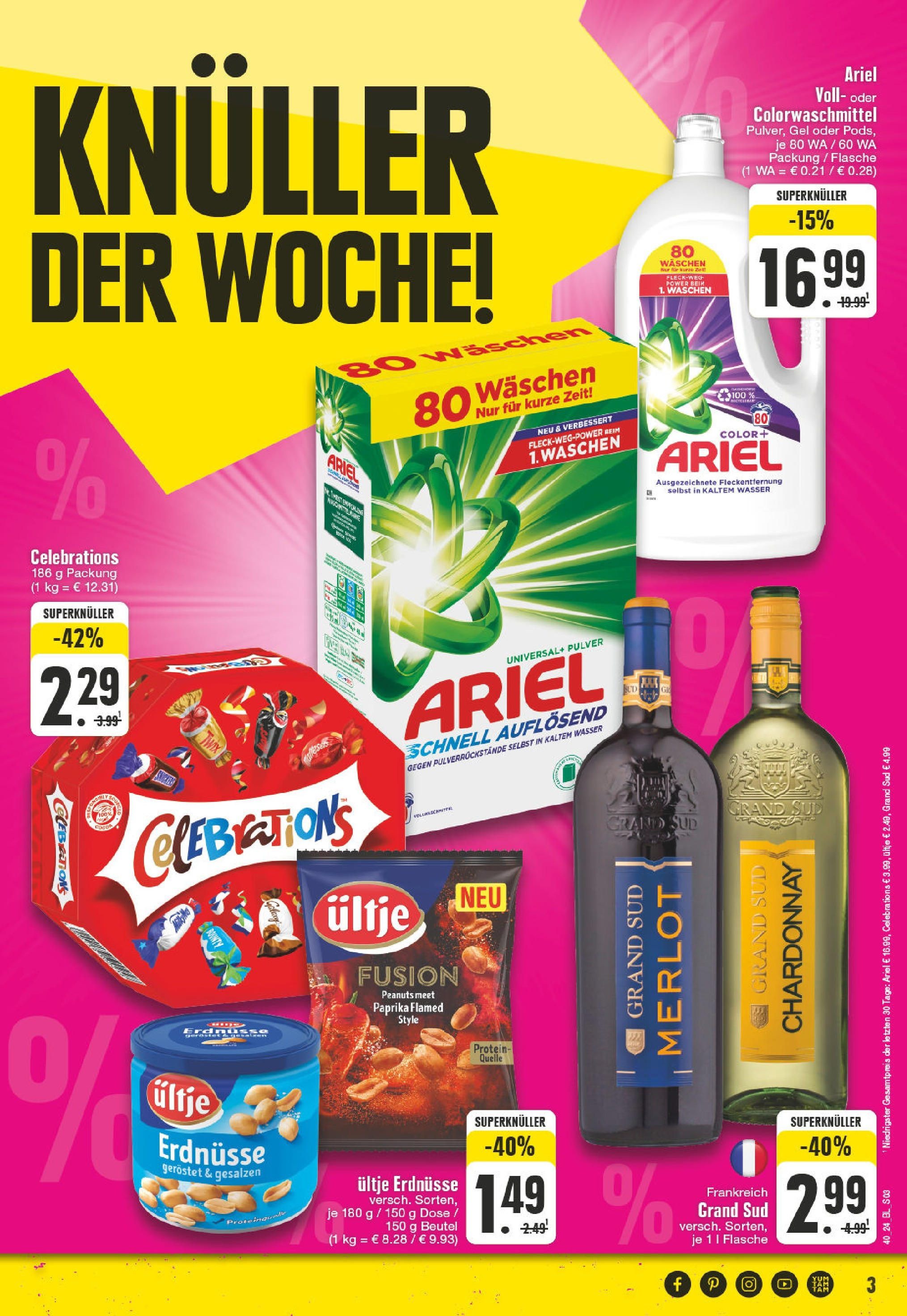 Edeka - Dortmund - Oespel, Steinsweg 14 (ab 30.09.2024) » Angebote Online | Seite: 3 | Produkte: Erdnüsse, Merlot, Celebrations, Wasser