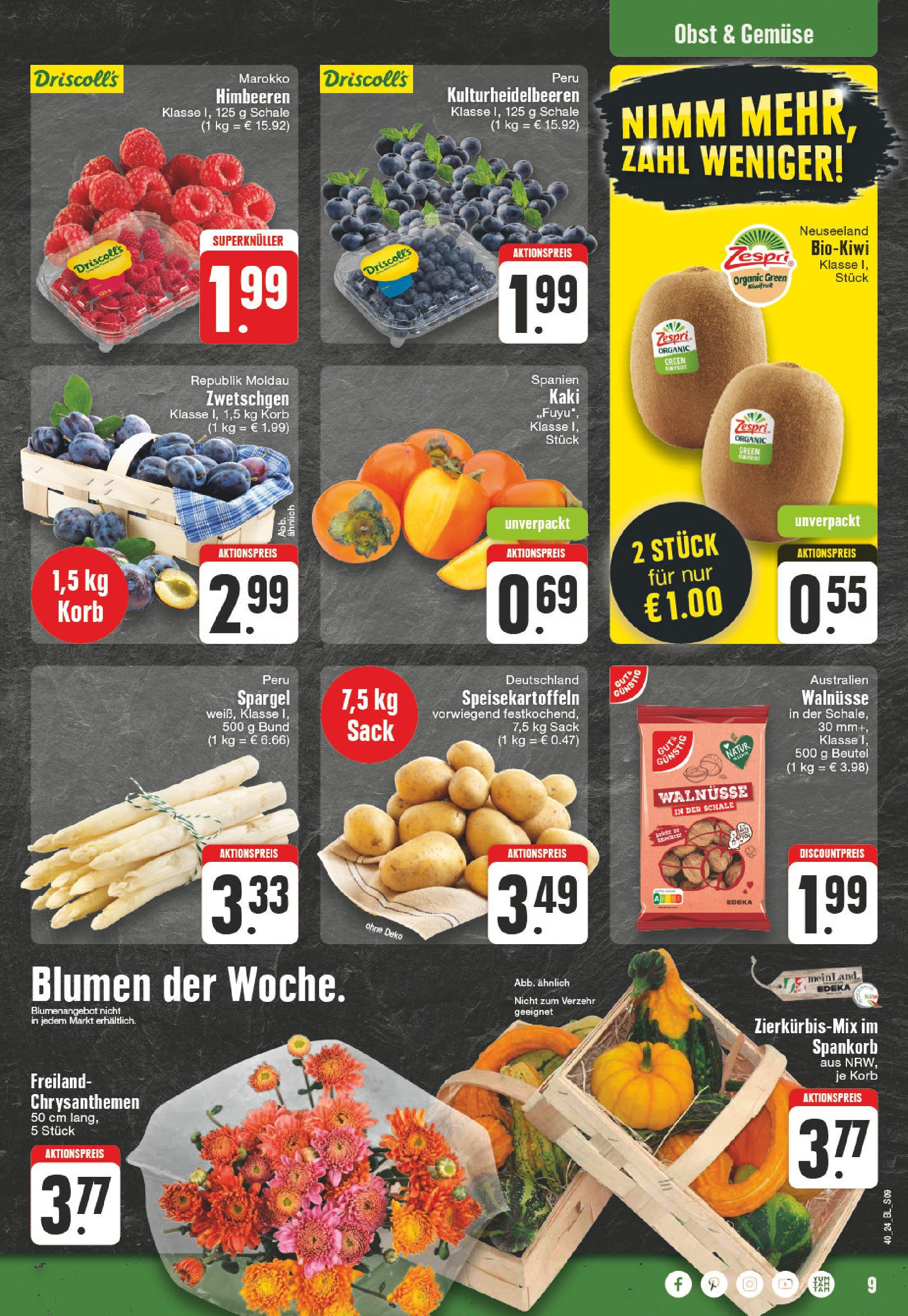 Edeka - Dortmund - Oespel, Steinsweg 14 (ab 30.09.2024) » Angebote Online | Seite: 9 | Produkte: Walnüsse, Zwetschgen, Spargel, Kaki