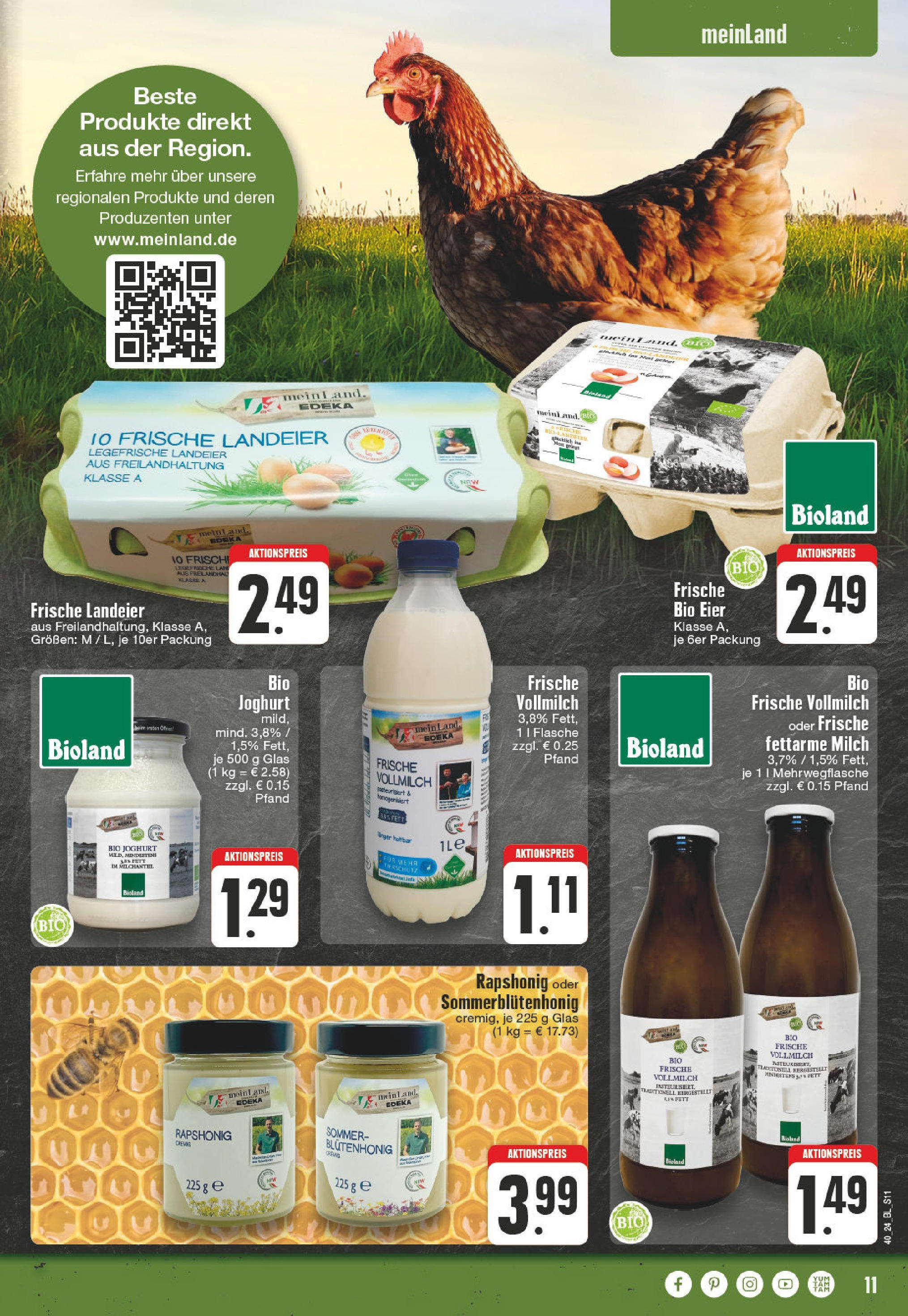 Edeka - Dortmund - Oespel, Steinsweg 14 (ab 30.09.2024) » Angebote Online | Seite: 11 | Produkte: Milch, Joghurt, Eier