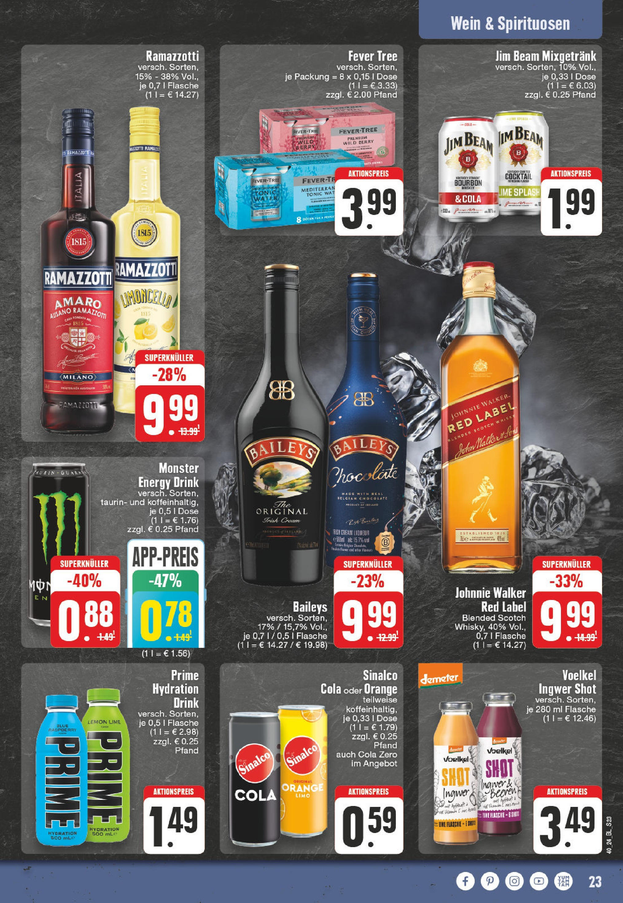 Edeka - Kevelaer, Kevelaer Straße 53a (ab 30.09.2024) » Angebote Online | Seite: 23 | Produkte: Jim beam, Cola, Baileys, Bourbon