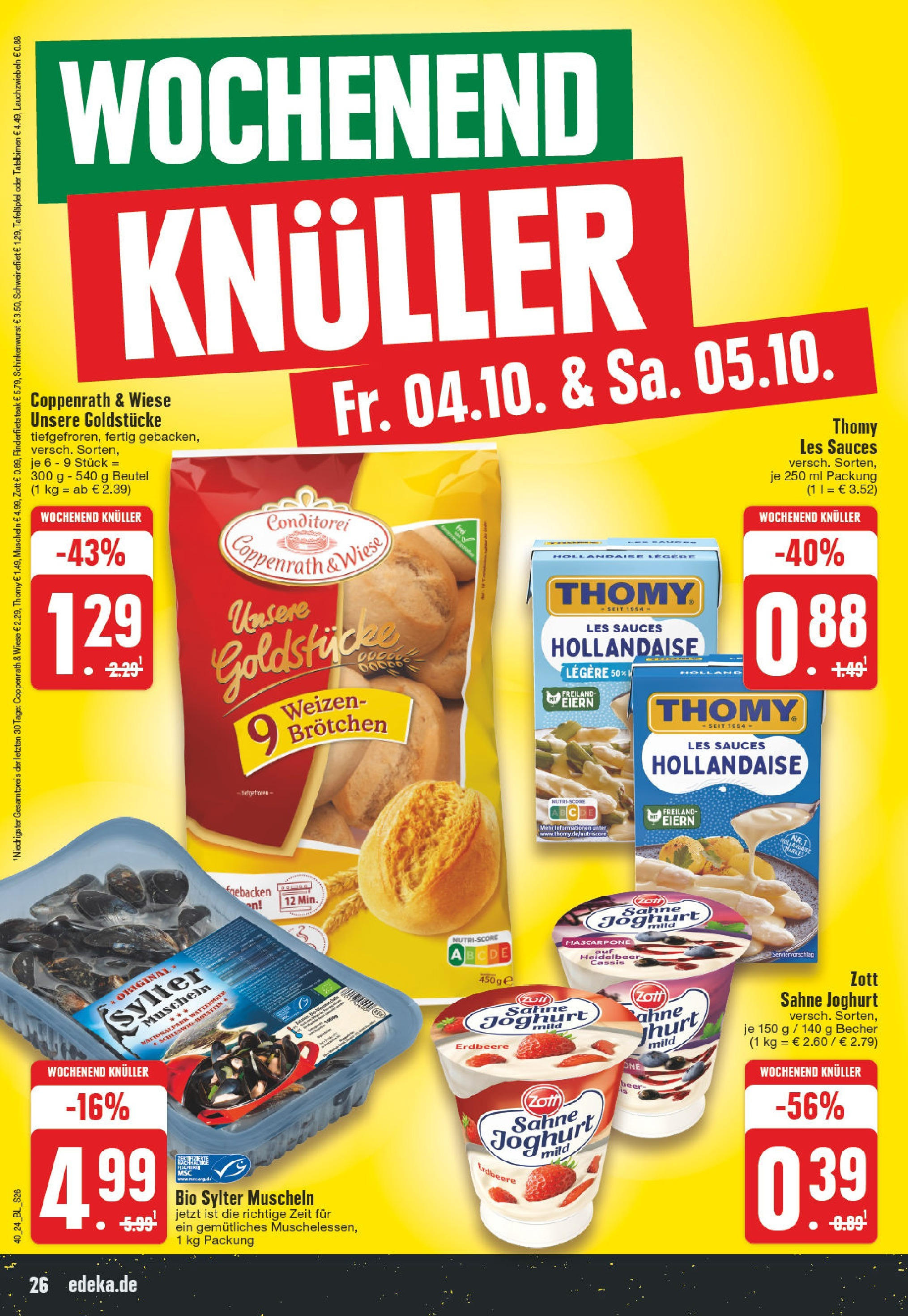 Edeka - Kevelaer, Kevelaer Straße 53a (ab 30.09.2024) » Angebote Online | Seite: 26 | Produkte: Mascarpone, Joghurt, Schweinefilet, Sahne